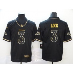 Denver Broncos #3 Drew Lock Black Gold Throwback Vapor Untouchable Limited Nike NFL Men Jersey