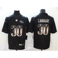 Denver Broncos #30 Phillip Lindsay Black Statue Of Liberty Limited Nike NFL Men Jersey
