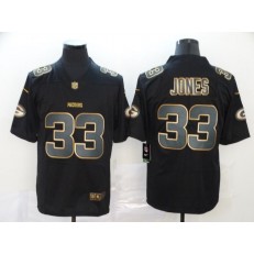 Green Bay Packers #33 Aaron Jones Black Gold Vapor Untouchable Limited Nike NFL Men Jersey
