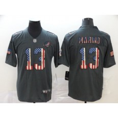Miami Dolphins #13 Dan Marino 2019 Salute To Service USA Flag Fashion Limited Nike NFL Men Jersey