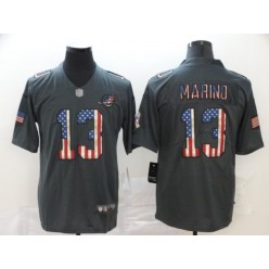 Miami Dolphins #13 Dan Marino 2019 Salute To Service USA Flag Fashion Limited Nike NFL Men Jersey
