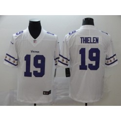 Minnesota Vikings #19 Adam Thielen White Team Logos Fashion Vapor Limited Nike NFL Men Jersey