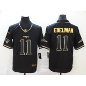 New England Patriots #11 Julian Edelman Black Gold Throwback Vapor Untouchable Limited Nike NFL Men Jersey