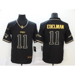 New England Patriots #11 Julian Edelman Black Gold Throwback Vapor Untouchable Limited Nike NFL Men Jersey
