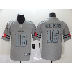 San Francisco 49ers #16 Joe Montana 2019 Gray Gridiron Gray Vapor Untouchable Limited Nike NFL Men Jersey