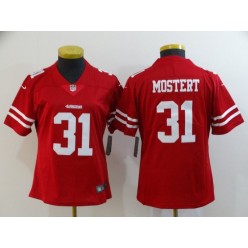 Women Nike San Francisco 49ers #31 Raheem Mostert Red Vapor Untouchable Limited Nike NFL Men Jersey