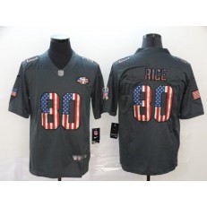 San Francisco 49ers #80 Jerry Rice 2019 Salute To Service USA Flag Fashion Limited Nike NFL Men Jersey
