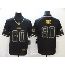 San Francisco 49ers #80 Jerry Rice Black Gold Throwback Vapor Untouchable Limited Nike NFL Men Jersey