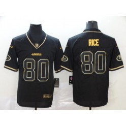 San Francisco 49ers #80 Jerry Rice Black Gold Throwback Vapor Untouchable Limited Nike NFL Men Jersey