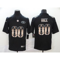 San Francisco 49ers #80 Jerry Rice Black Statue Of Liberty Limited Nike NFL Men Jersey