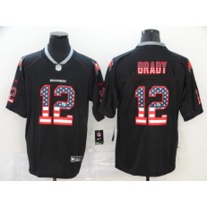 Tampa Bay Buccaneers #12 Tom Brady Black USA Flag Fashion Limited Nike NFL Men Jersey