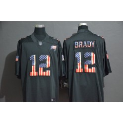 Tampa Bay Buccaneers #12 Tom Brady Black USA Flag Fashion Vapor Limited Nike NFL Men Jersey