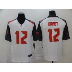 Tampa Bay Buccaneers #12 Tom Brady White Black Vapor Untouchable Limited Nike NFL Men Jersey