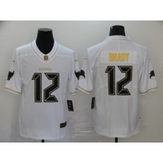 Tampa Bay Buccaneers #12 Tom Brady White Gold Vapor Untouchable Limited Nike NFL Men Jersey