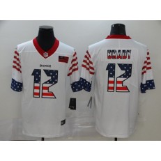 Tampa Bay Buccaneers #12 Tom Brady White USA Flag Fashion Limited Nike NFL Men Jersey