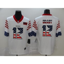 Tampa Bay Buccaneers #12 Tom Brady White USA Flag Fashion Limited Nike NFL Men Jersey