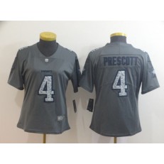 Women Nike Dallas Cowboys #4 Dak Prescott Gray Camo Vapor Untouchable Limited Jersey