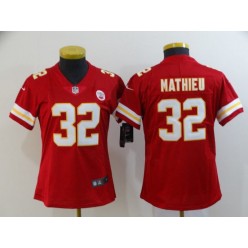 Women Nike Kansas City Chiefs #32 Tyrann Mathieu Red Vapor Untouchable Limited Jersey