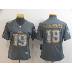 Women Nike Pittsburgh Steelers #19 JuJu Smith-Schuster Gray Camo Vapor Untouchable Limited Jersey
