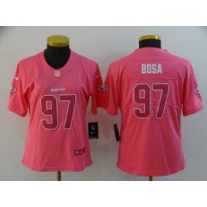 Women Nike San Francisco 49ers #97 Nick Bosa Pink Vapor Untouchable Limited Jersey