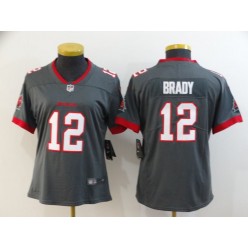 Women Nike Tampa Bay Buccaneers #12 Tom Brady Gray New 2020 Vapor Untouchable Limited Jersey