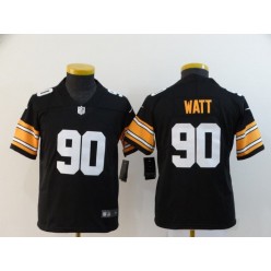 Youth Nike Pittsburgh Steelers #90 T.J. Watt Black Alternate Vapor Untouchable Limited Jersey