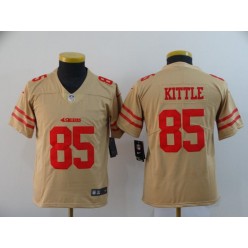 Youth Nike San Francisco 49ers #85 George Kittle Cream Inverted Legend Limited Jersey