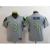 Youth Nike Seattle Seahawks #3 Russell Wilson Gray Inverted Legend Limited Jersey