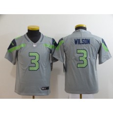 Youth Nike Seattle Seahawks #3 Russell Wilson Gray Inverted Legend Limited Jersey
