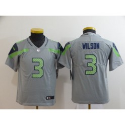 Youth Nike Seattle Seahawks #3 Russell Wilson Gray Inverted Legend Limited Jersey