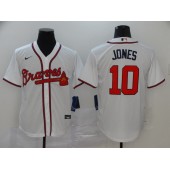 MLB Atlanta Braves #10 Chipper Jones White 2020 Nike Cool Base Jersey