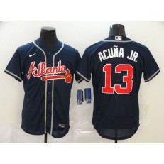 MLB Atlanta Braves #13 Ronald Acuna Jr. Nave 2020 Nike Flexbase Jersey