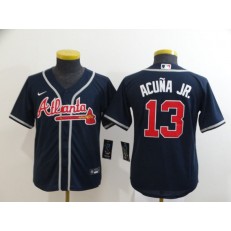 MLB Atlanta Braves #13 Ronald Acuna Jr. Nave Youth 2020 Nike Cool Base Jersey