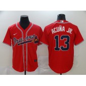 MLB Atlanta Braves #13 Ronald Acuna Jr. Red 2020 Nike Cool Base Jersey