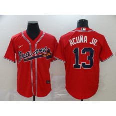 MLB Atlanta Braves #13 Ronald Acuna Jr. Red 2020 Nike Cool Base Jersey