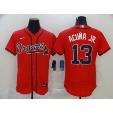 MLB Atlanta Braves #13 Ronald Acuna Jr. Red 2020 Nike Flexbase Jersey