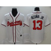 MLB Atlanta Braves #13 Ronald Acuna Jr. White 2020 Nike Cool Base Jersey