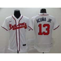 MLB Atlanta Braves #13 Ronald Acuna Jr. White 2020 Nike Flexbase Jersey