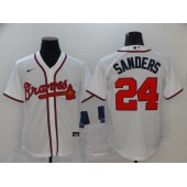 MLB Atlanta Braves #24 Deion Sanders White 2020 Nike Cool Base Jersey