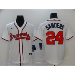 MLB Atlanta Braves #24 Deion Sanders White 2020 Nike Cool Base Jersey