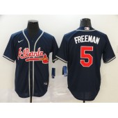MLB Atlanta Braves #5 Freddie Freeman Navy 2020 Nike Cool Base Jersey
