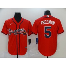 MLB Atlanta Braves #5 Freddie Freeman Red 2020 Nike Cool Base Jersey