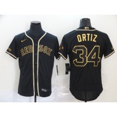MLB Boston Red Sox #34 David Ortiz Black Gold 2020 Nike Flexbase Jersey