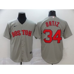 MLB Boston Red Sox #34 David Ortiz Gray 2020 Nike Cool Base Jersey