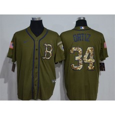 MLB Boston Red Sox #34 David Ortiz Olive 2020 Nike Cool Base Jersey