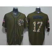 MLB Chicago Cubs #17 Kris Bryant Olive 2020 Nike Cool Base Jersey