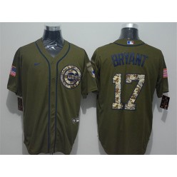 MLB Chicago Cubs #17 Kris Bryant Olive 2020 Nike Cool Base Jersey