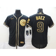 MLB Chicago Cubs #9 Javier Baez Black Gold Nike Flexbase Jersey