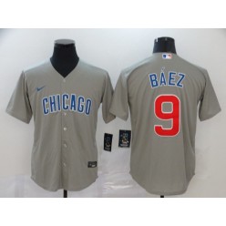 MLB Chicago Cubs #9 Javier Baez Gray 2020 Nike Cool Base Jersey