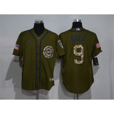 MLB Chicago Cubs #9 Javier Baez Olive 2020 Nike Cool Base Jersey